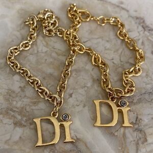 Di Gold Tone Link Charm Bracelet (set of 2)